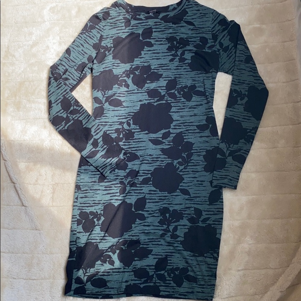 Green and black dress